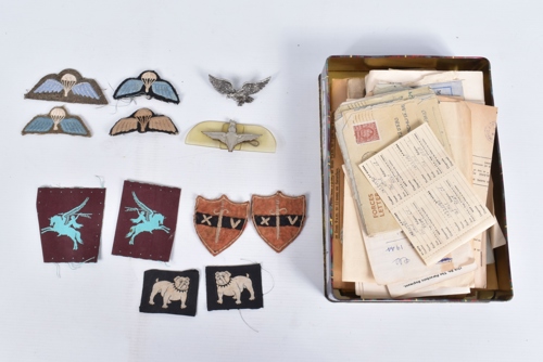 Lot 23: Patches and documents to Arthur Kenneth Vale, who also served with the Parachute Regiment in Burma during WW2.