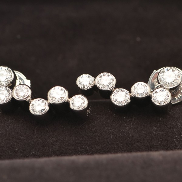 Georg Jensen 18Ct White Gold Diamond Set Earrings Sold £1,050