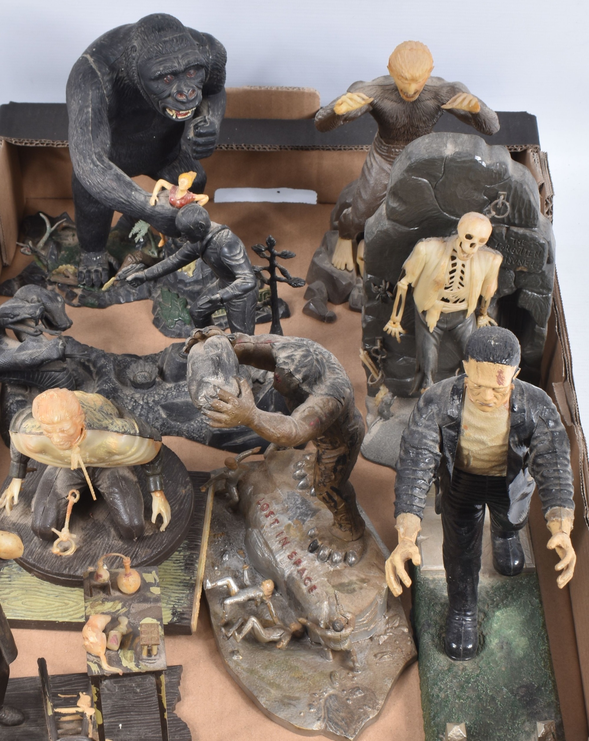 Constructed vintage Aurora horror and sci-fi plastic kits sold £360.jpg
