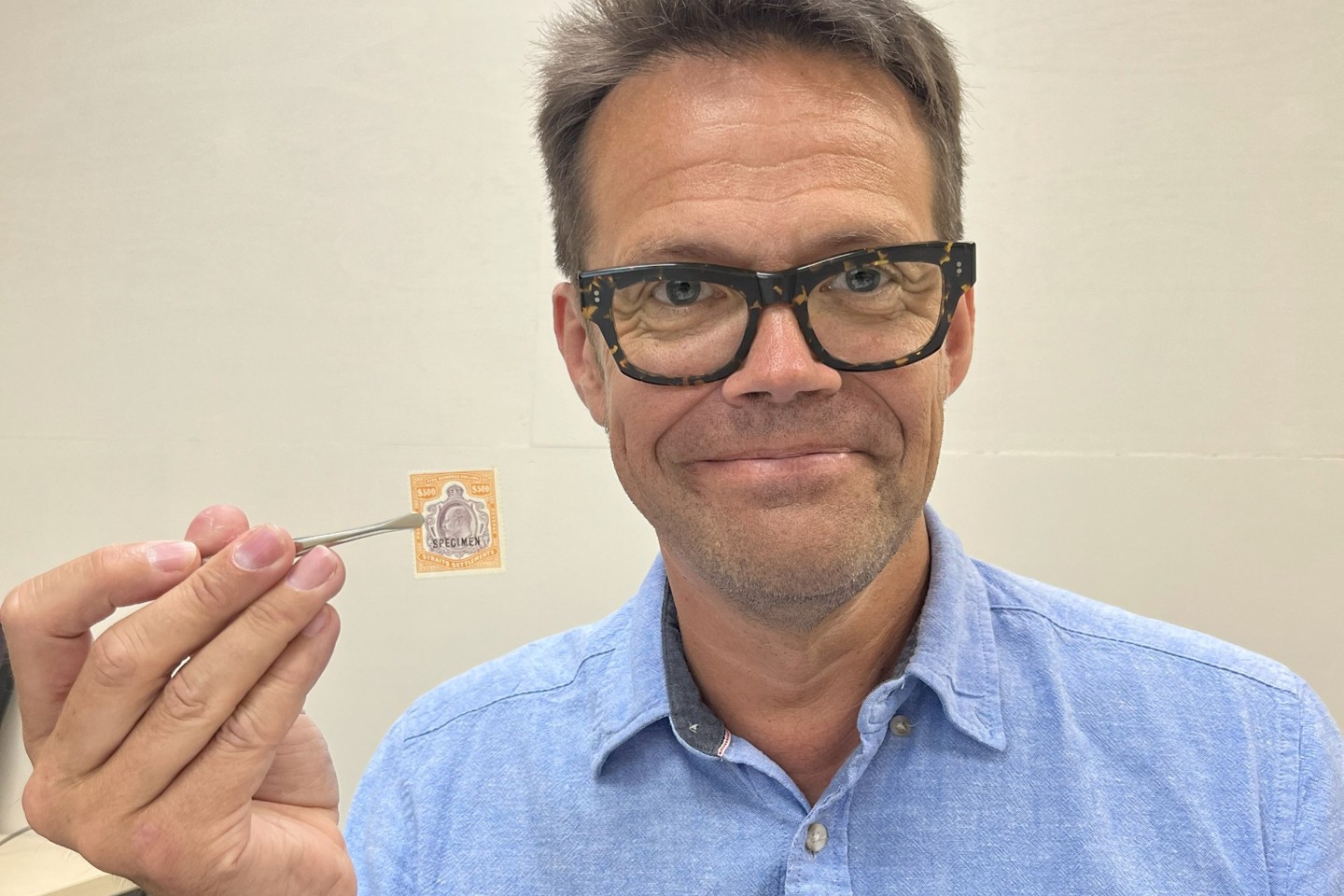 Phil Ives With Straits Settlements Stamp Web