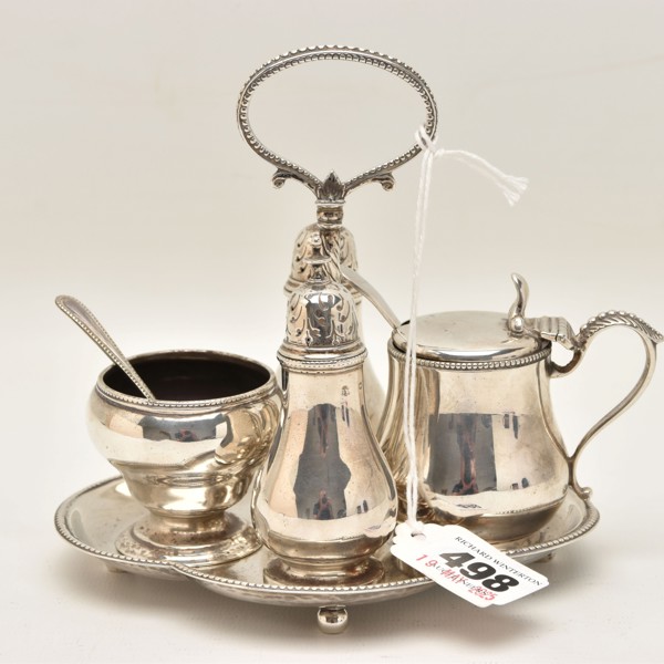 Victorian Four Piece Silver Cruet Sold £260