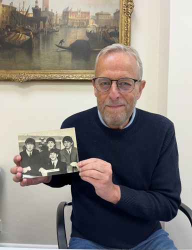 Rob French with the signed Beatles photograph.