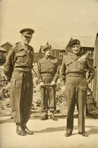 Harold Merton pictured with Field Marshal Bernard Law Montgomery at Park Hall Camp in Oswestry on April 16 1947.