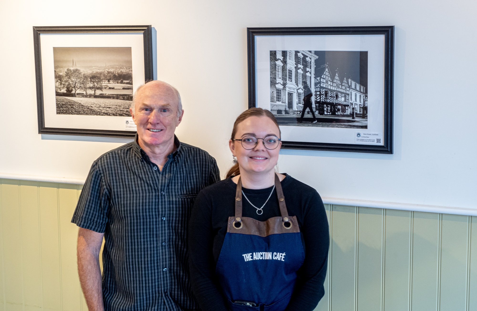 Lichfield Camera Club Chair Joe Anderson CPAGB And Auction Café Manager Emma Dermody Web