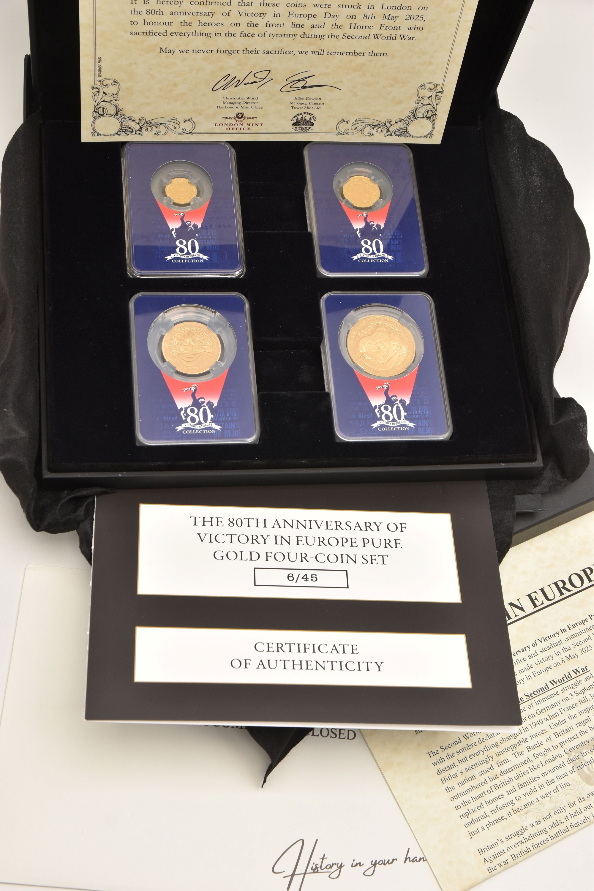 80th Anniversary of Victory in Europe pure gold four-coin set sold £4,400.jpg