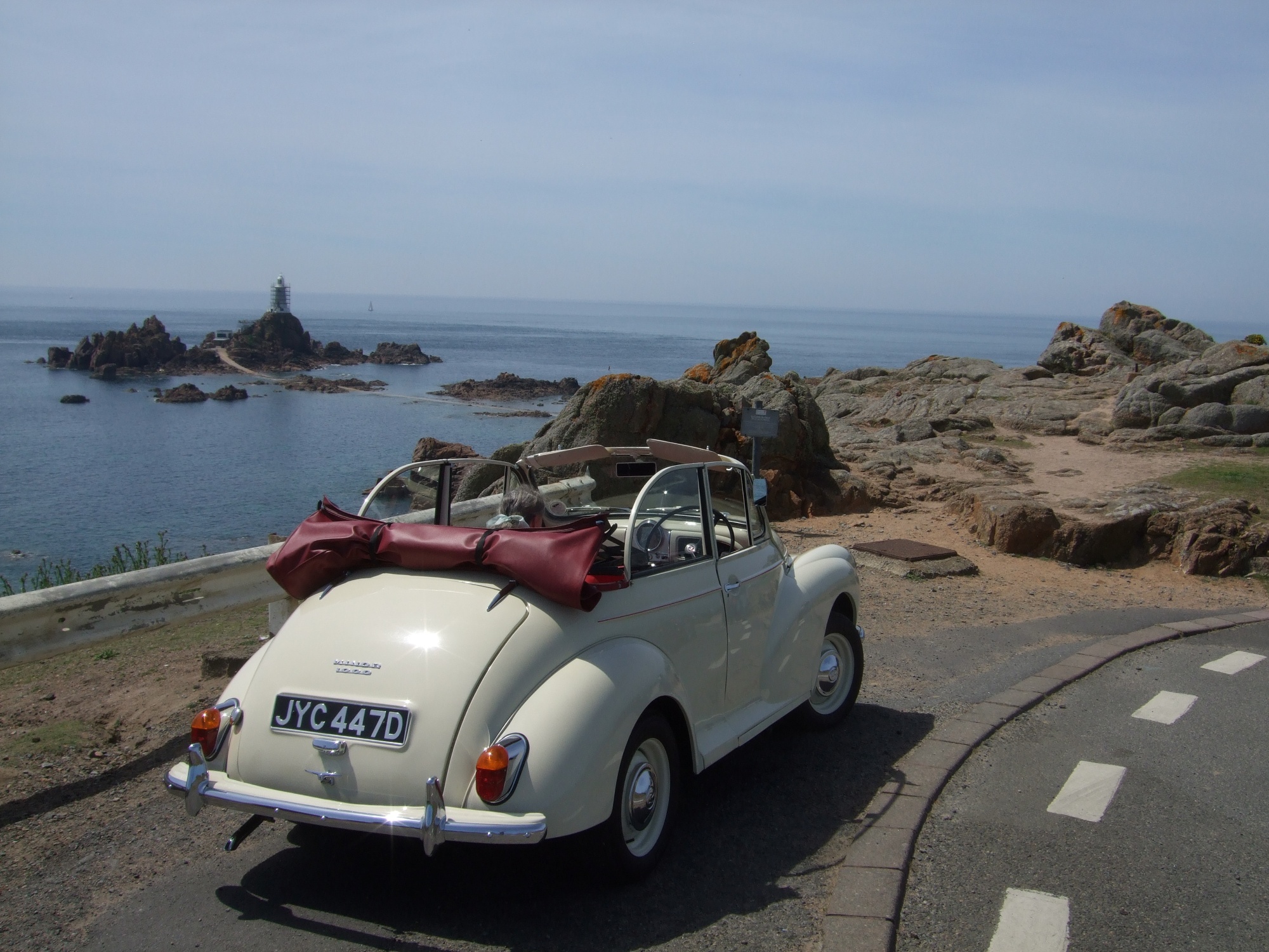 Morris Minor 1000 Convertible At La Corbière Lighthouse Jersey 1