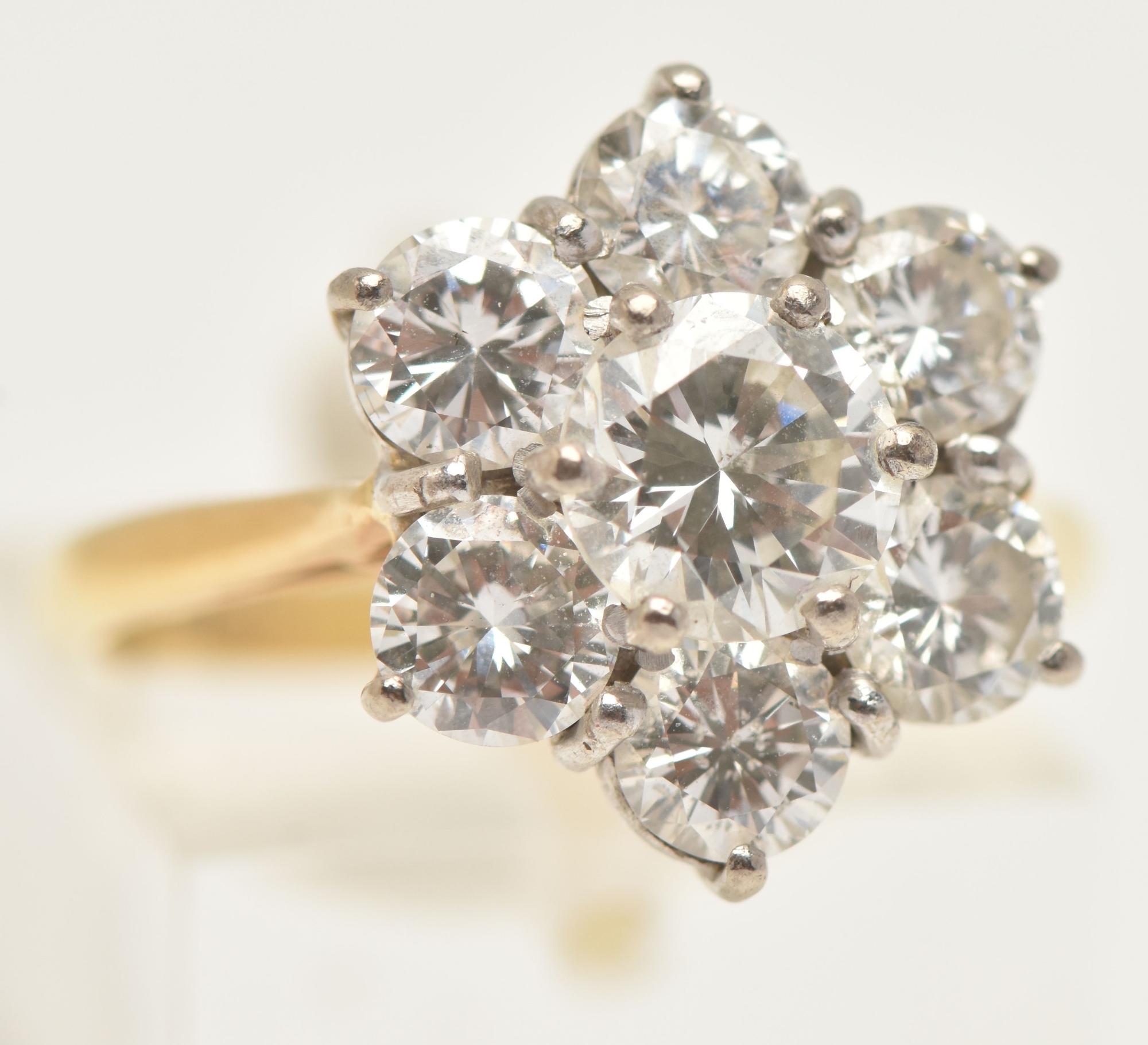 18ct White And Yellow Gold Diamond Cluster Ring Sold £2,000
