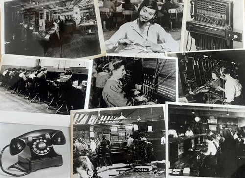 The archive includes black and white photographs of telephonists dating back to the early 20th century.