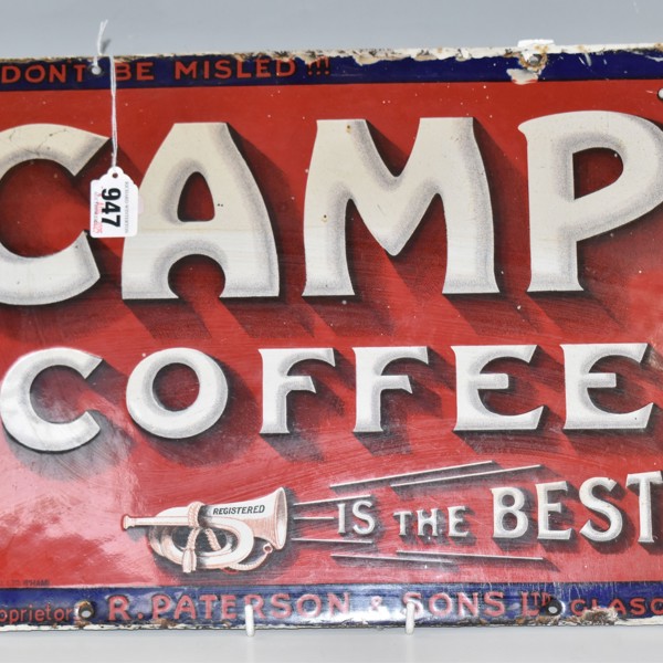 Camp Coffee Enamel Advertising Sign Sold £640