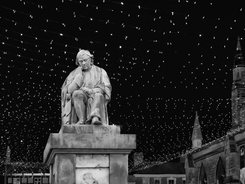 This photograph of Dr Johnson’s statue is one of the pictures displayed in the café. © Richard Moore / Lichfield Camera Club