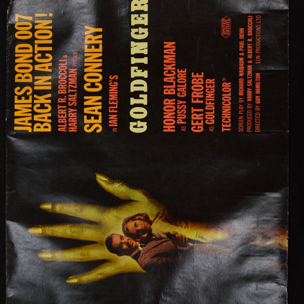 1964 James Bond Goldfinger ‘Style B’ Cinema Poster By Robert Brownjohn Sold £6,700