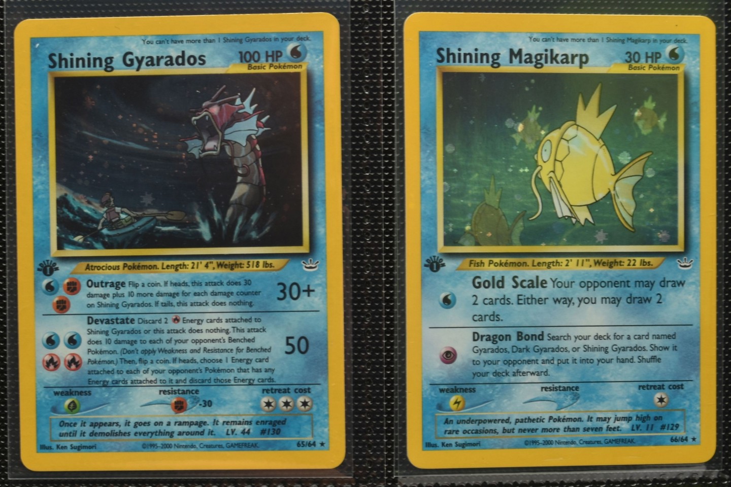 Pokémon 1St Edition Neo Revelation Shining Magikarp And Shining Gyarados