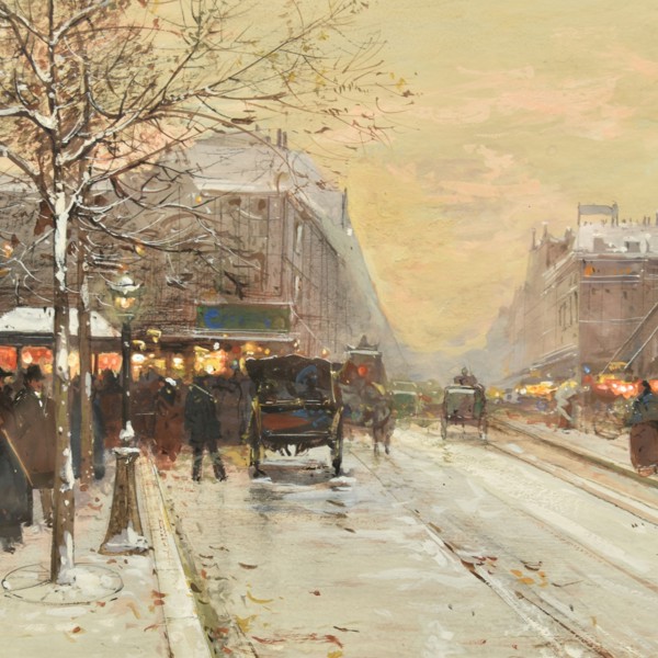 Eugene Galien Laloue 'Foire Montmartre, Paris' Watercolour Gouache On Paper (Detail) Sold £2,000