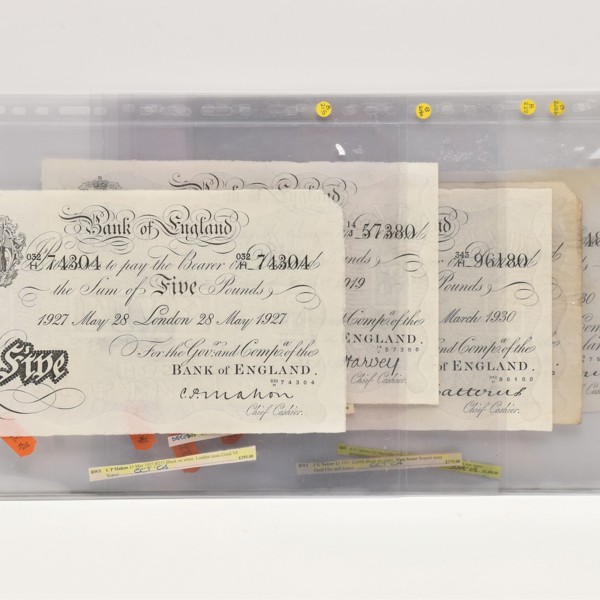Bank Of England £5 Notes Sold £1,700