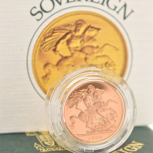 Cased 1980 Gold Proof Sovereign Coin With Certificate Sold £620