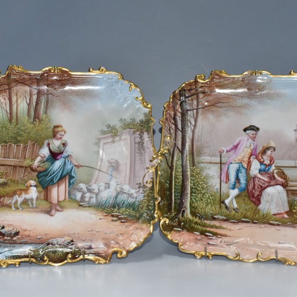 Pair Of Late C19th Century Limoges Porcelain Display Plates Sold £360