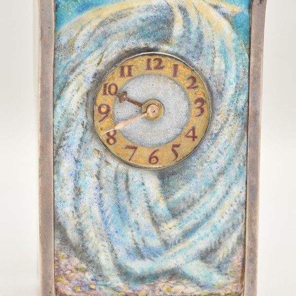 Liberty & Co Silver And Enamel Mantle Clock Sold £1,400