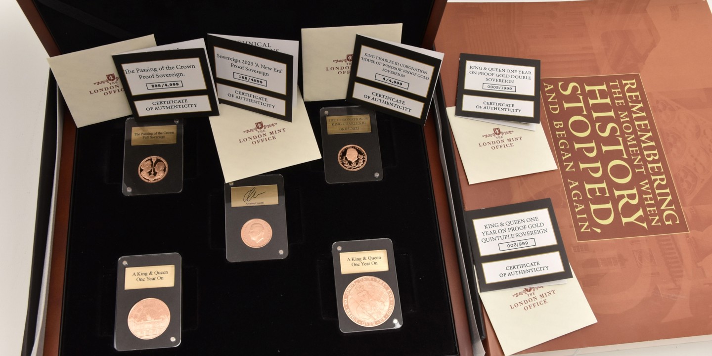 King Charles III 2023 five-coin set 'Remembering The Moment History Stopped And Began Again' sold £6,000.jpg