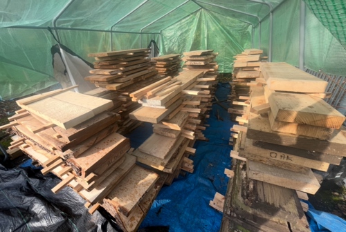 Seasoned wood includes spalted elm, oak, sycamore and alder.