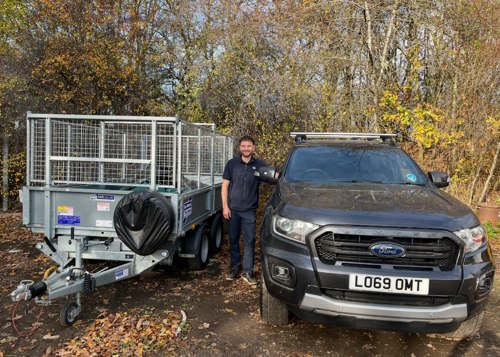 Tom Winterton with the Ford Ranger Wildtrak and Ifor Williams trailer.