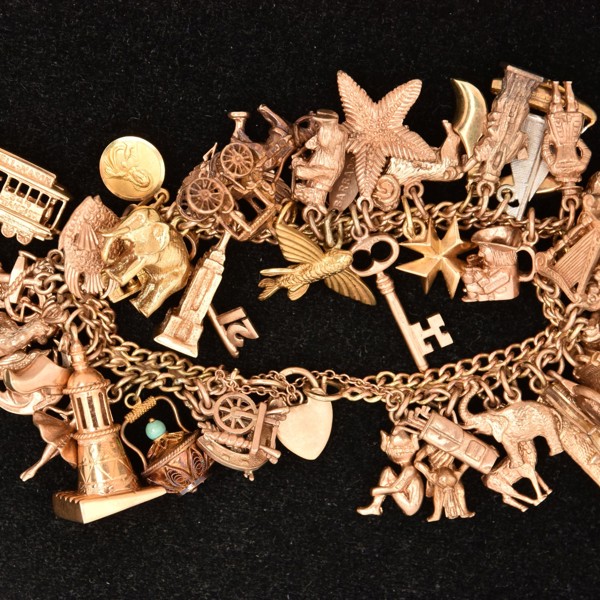 9Ct Gold Charm Bracelet Sold £3,200