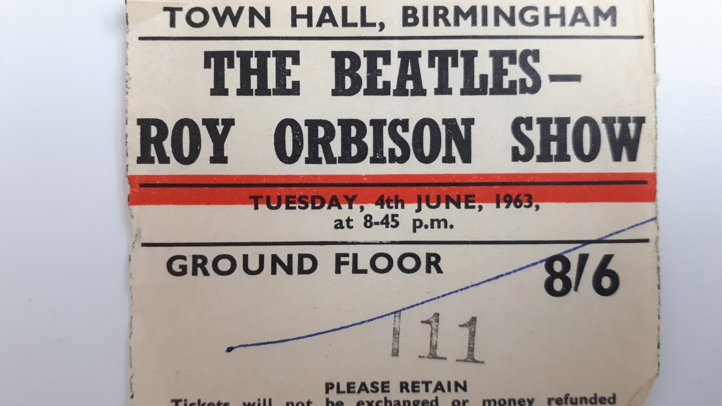 The Beatles Concert Ticket Stub June 4 1963 Birmingham Town Hall With Roy Orbison Web