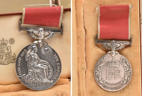 The British Empire Medal named to William Henry Joiner.
