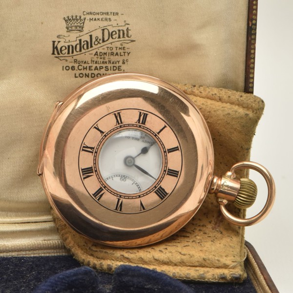 Early C20th Kendal & Dent Top Wind Half Hunter Pocket Watch Sold £900