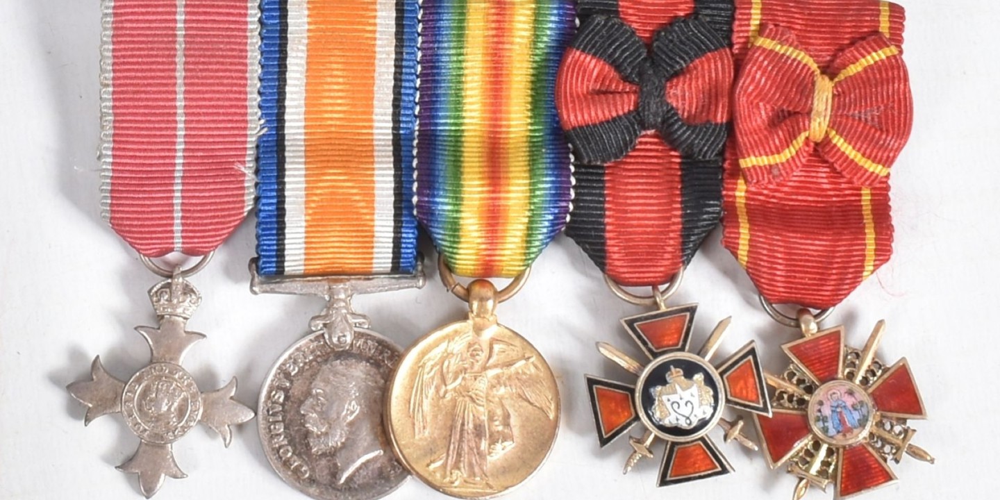 Captain RF Shaw MBE Miniature Medals Archive Sold £660 (Detail)