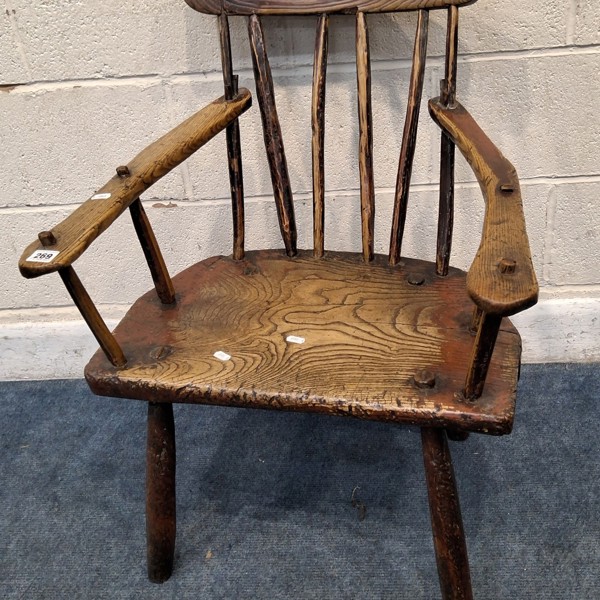 Elm Primative Comb Back Chair Sold £1,400