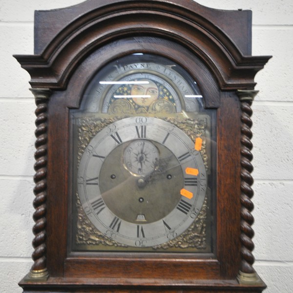 John Payne Of Lenham C18th Oak Eight Day Musical Longcase Clock Sold £580