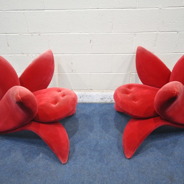 Masanori Umeda For Edra Italy Pair Of Getsuen Lily Armchairs Sold 1 400