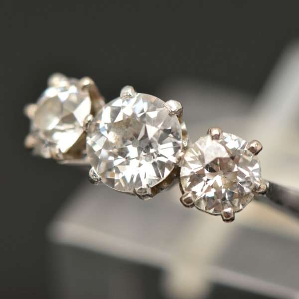 Platinum Three Stone Diamond Ring Sold £2,000