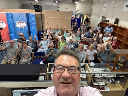 A selfie in the saleroom before Bargain Hunt filming started on June 16.