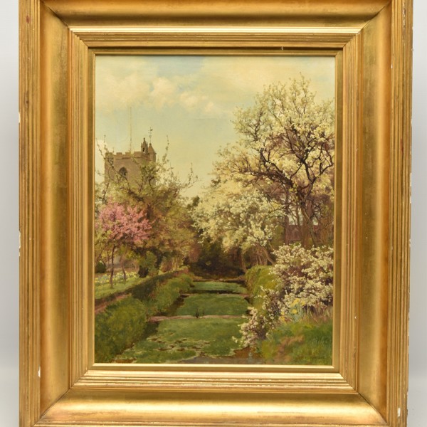 A Spring Landscape, Oil By Alfred William Parsons Sold £640