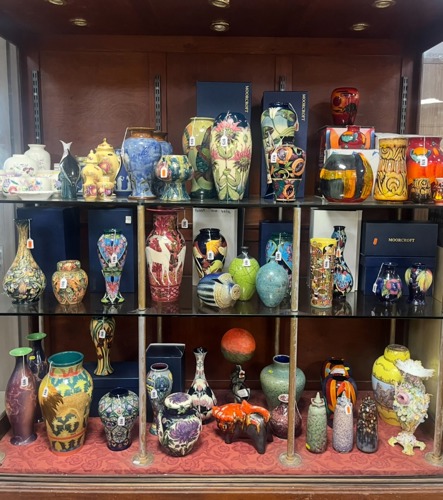 A stunning collection with many pieces by Morcroft plus other ceramics and books totalled £6,800.