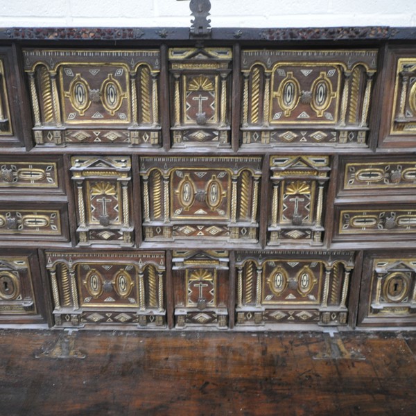 C17th Spanish Vargueno Writing Cabinet Sold £1,800 (Detail)