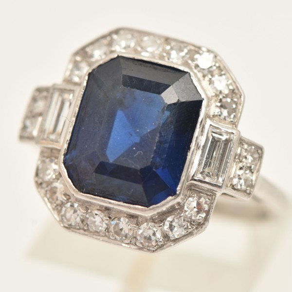 Art Deco Sapphire And Diamond Cluster Ring Sold £2,700