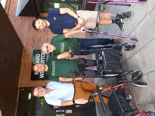 From left: Richard Winterton, Adam Harrison and Lawerence Smith from Grace Cares, and Tom Winterton.