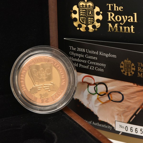 2008 cased and encapsulated gold proof £2 The Olympic Games Handover Ceremony sold £1,250.jpg