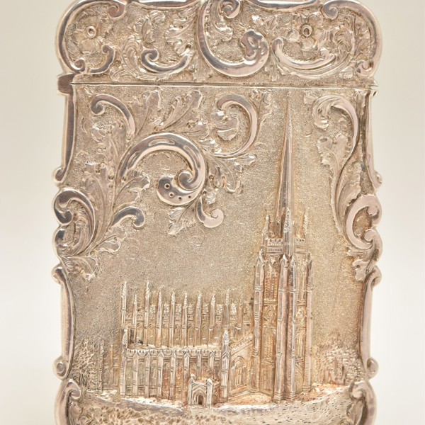 Nathaniel Mills silver castle top card case, Birmingham 1845 sold £700.jpg