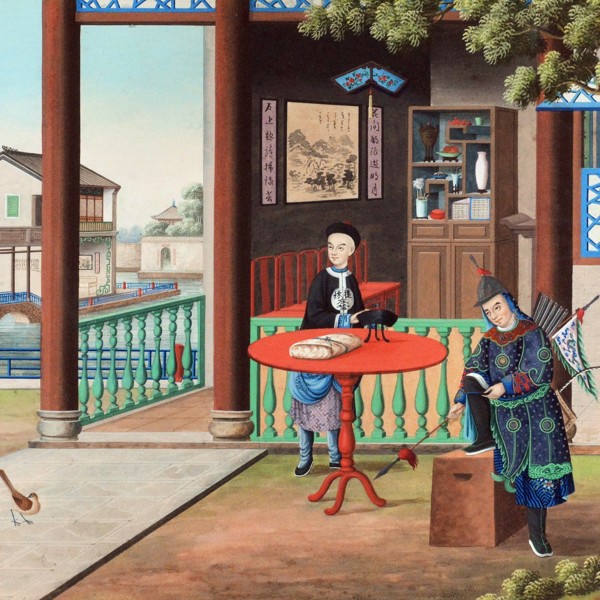 Chinese Gouache 1 Of Pair Sold £2,400