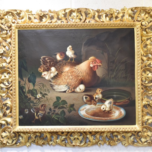 C19th Study Of A Hen And Chicks After Jacob Samuel Beck Sold £460