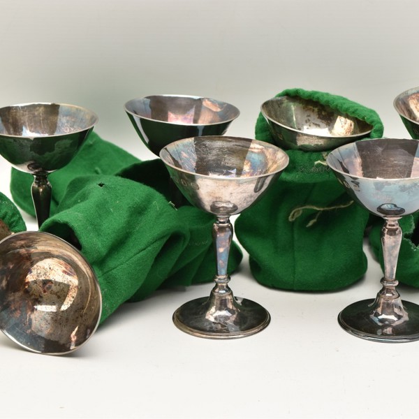 Eight Silver Goblets Sold £1,100