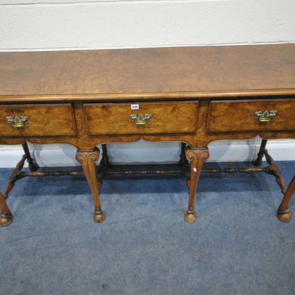 Queen Anne Style Burr Elm Dresser Base Sold £460