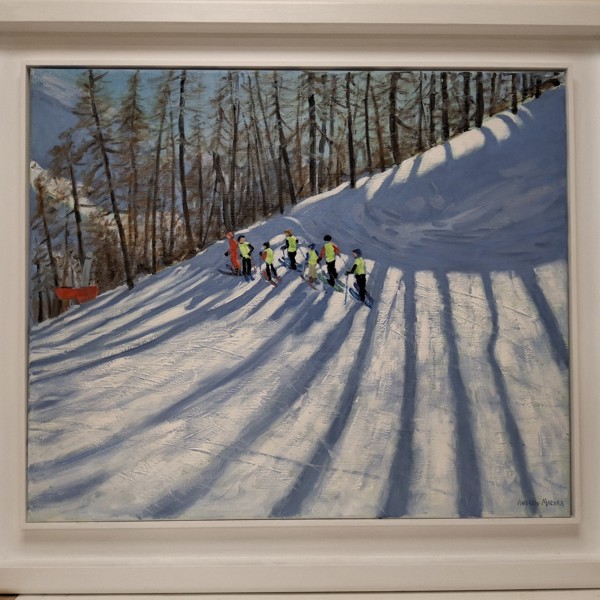 'The Ski Lesson, Val d'Isère' oil painting by Andrew Macara sold £1,300.jpg