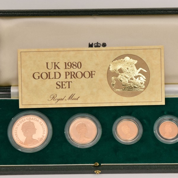 Royal Mint 1980 Four Coin Proof Gold Sovereign Set Sold £4,000