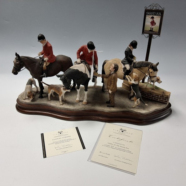 Ltd edition Border Fine Arts 'Gather At The Snooty Fox' sculpture Anne Wall Ray Ayres sold £460.jpg