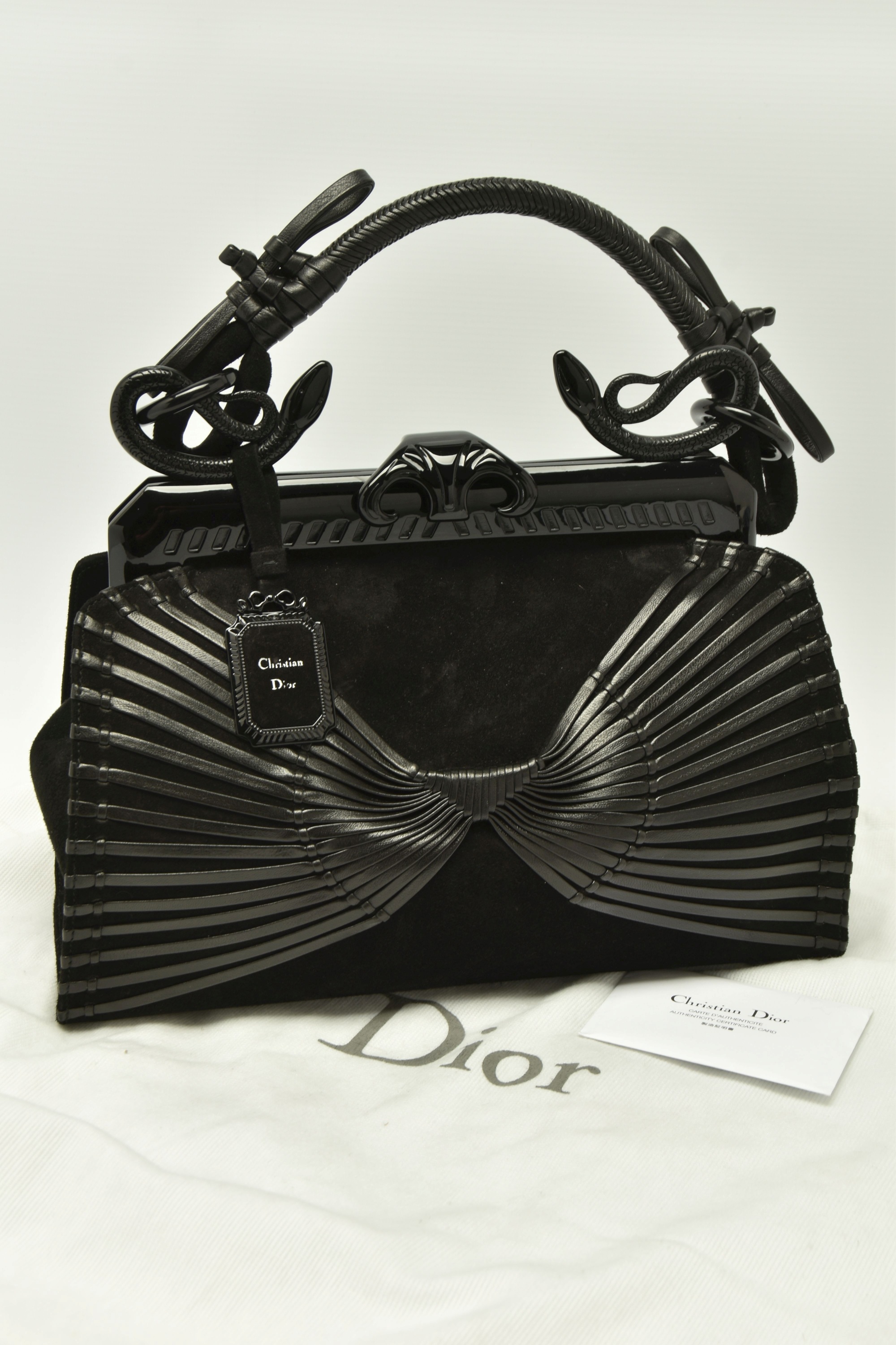 Christian Dior Black Suede Handbag Number 0712 August 2008 Sold £750