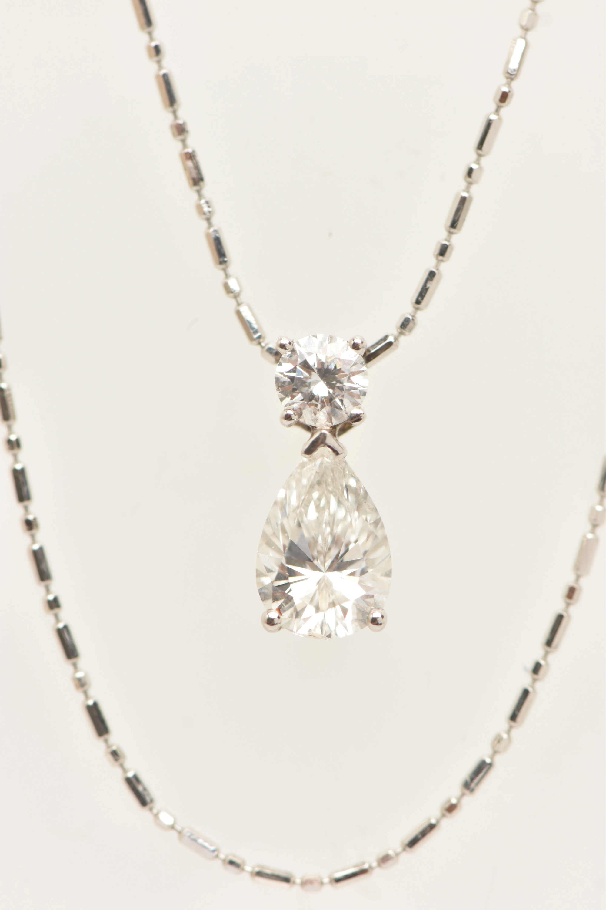 Pear Cut Diamond Drop Pendant With Chain Sold £1,550